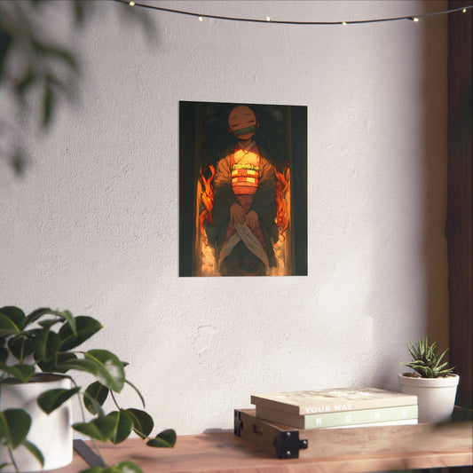 Sleeping Nezuko, Demon Slayer Anime Matte Vertical Poster Wall Art