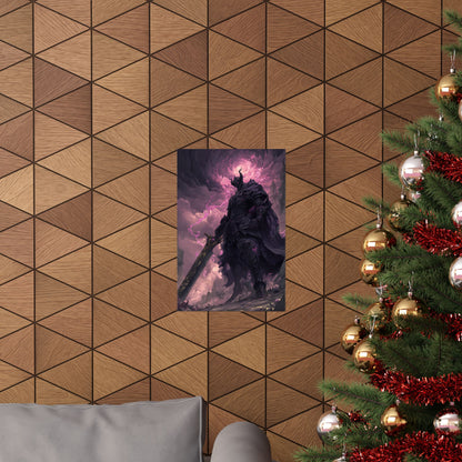 Dark Elemental Knight, Original Anime Art Matte Vertical Poster Wall Art