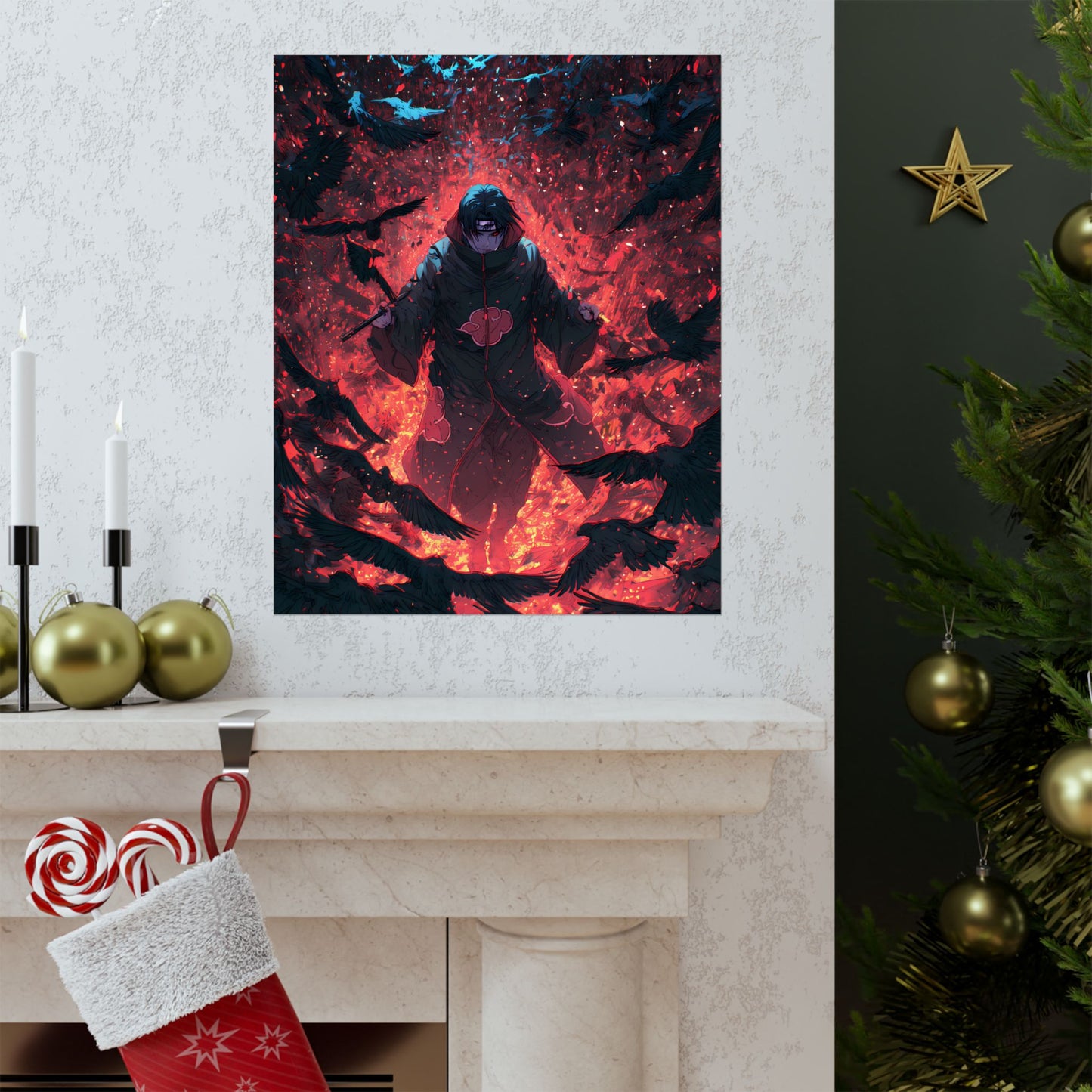 Itachi Uchiha, Tsukuyomi Naruto Shippuden Anime Fan Art Vertical Poster Wall Art