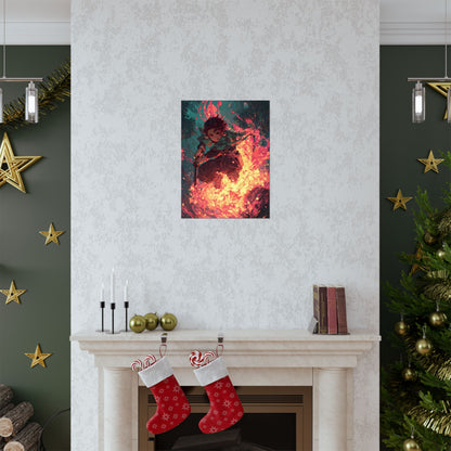 Tanjiro Kamado Hinokami Kagura, Demon Slayer Anime Matte Vertical Poster Wall Art
