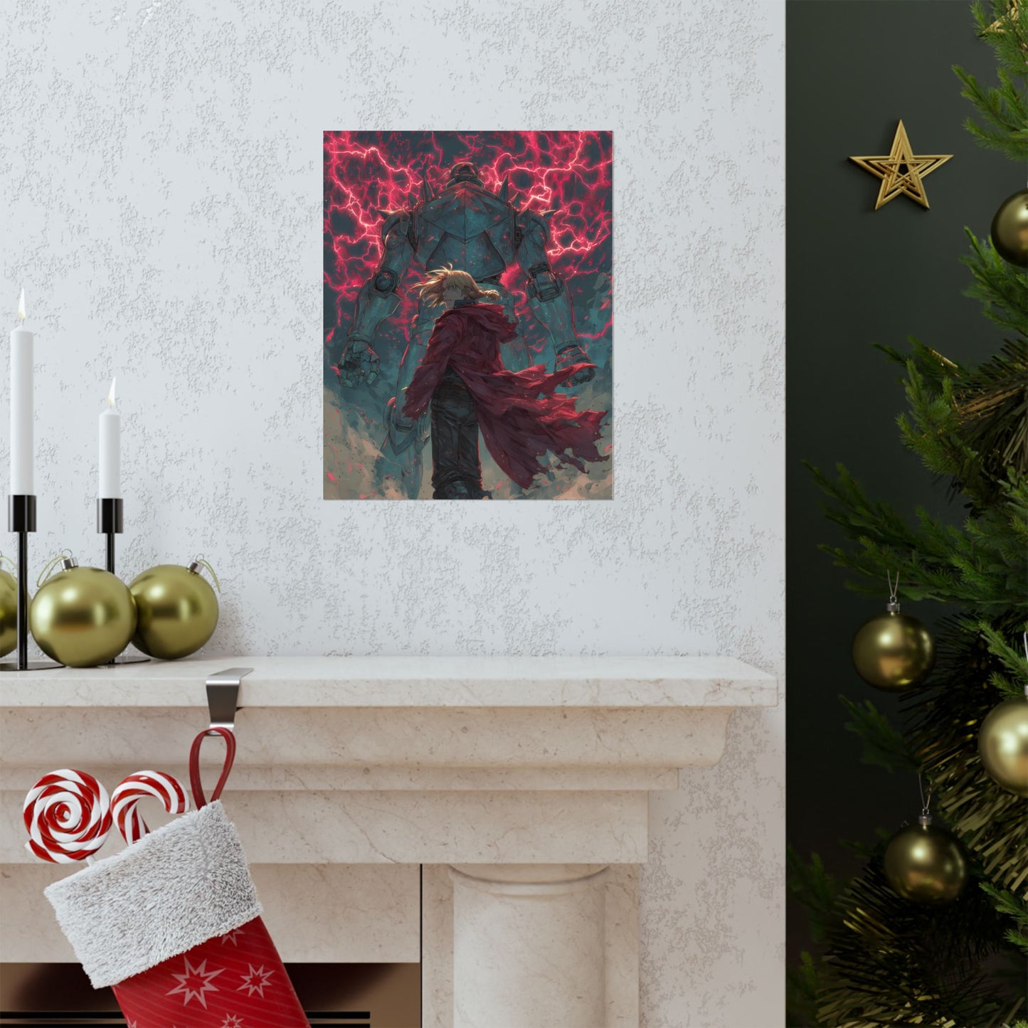 Edward and Alphonse Elric, Fullmetal Alchemist Brotherhood Anime Matte Vertical Poster Wall Art