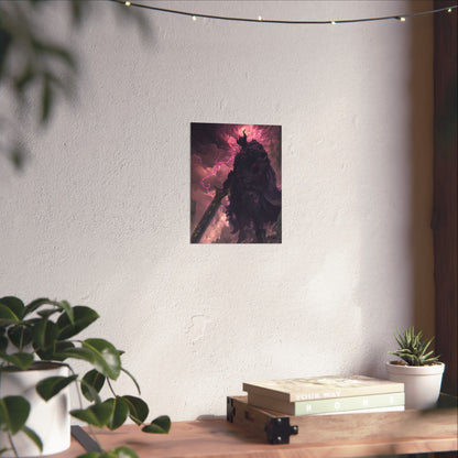 Dark Elemental Knight, Original Anime Art Matte Vertical Poster Wall Art