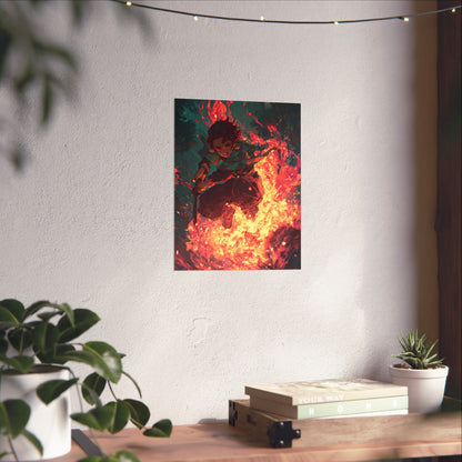 Tanjiro Kamado Hinokami Kagura, Demon Slayer Anime Matte Vertical Poster Wall Art