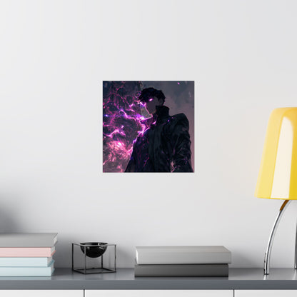 Solo Leveling Sung Jinwoo Shadow Monarch Anime Fan Art Matte Vertical Poster Wall Art
