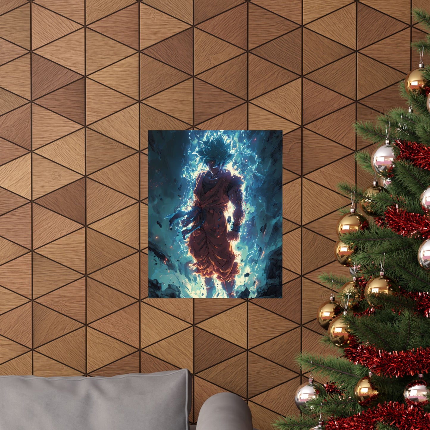 Super Saiyan Blue Goku, Dragon Ball Super Anime Fan Art Matte Vertical Poster Wall Art