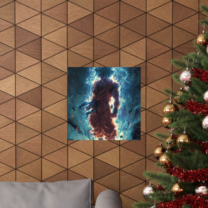 Super Saiyan Blue Goku, Dragon Ball Super Anime Fan Art Matte Vertical Poster Wall Art