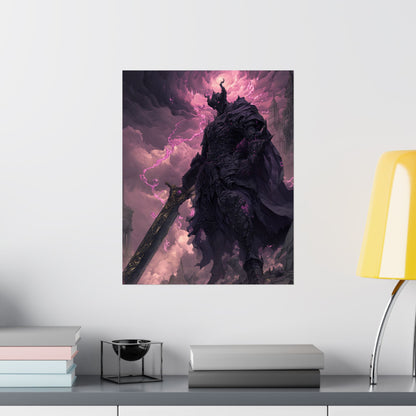 Dark Elemental Knight, Original Anime Art Matte Vertical Poster Wall Art