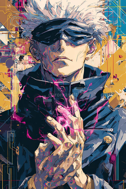 Gojo Satoru Jujutsu Kaisen Anime Posters, Matte Vertical Poster Wall Art