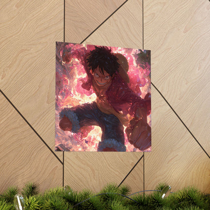Monkey D. Luffy, One Piece Anime Gomu Gomu No Mi Matte Vertical Poster Wall Art