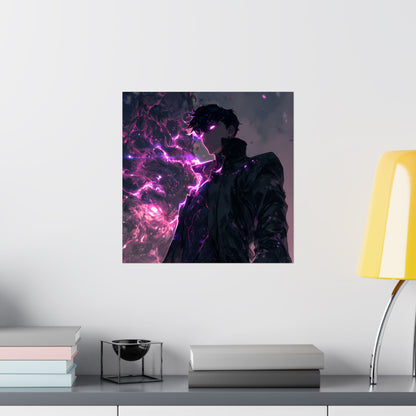 Solo Leveling Sung Jinwoo Shadow Monarch Anime Fan Art Matte Vertical Poster Wall Art