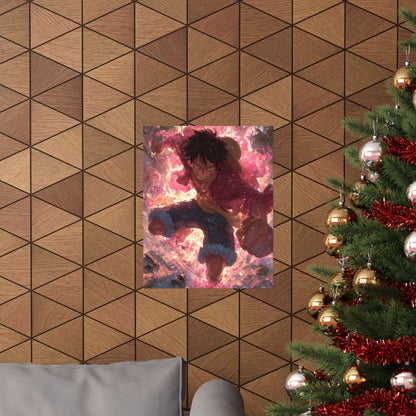 Monkey D. Luffy, One Piece Anime Gomu Gomu No Mi Matte Vertical Poster Wall Art