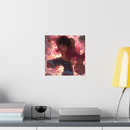 Monkey D. Luffy, One Piece Anime Gomu Gomu No Mi Matte Vertical Poster Wall Art