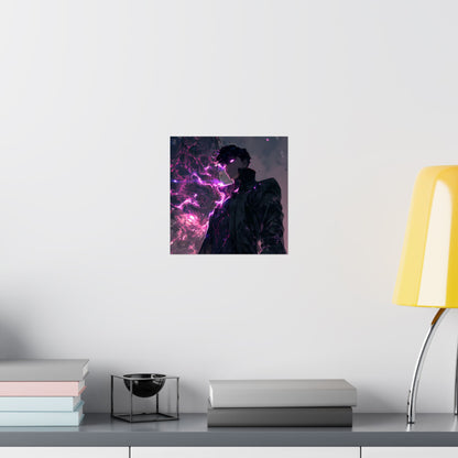Solo Leveling Sung Jinwoo Shadow Monarch Anime Fan Art Matte Vertical Poster Wall Art
