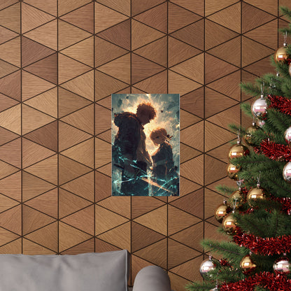Saber and Emiya Shirou, Fate Stay Night Unlimited Blade Works Matte Vertical Poster Wall Art