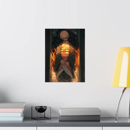 Sleeping Nezuko, Demon Slayer Anime Matte Vertical Poster Wall Art