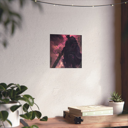 Dark Elemental Knight, Original Anime Art Matte Vertical Poster Wall Art