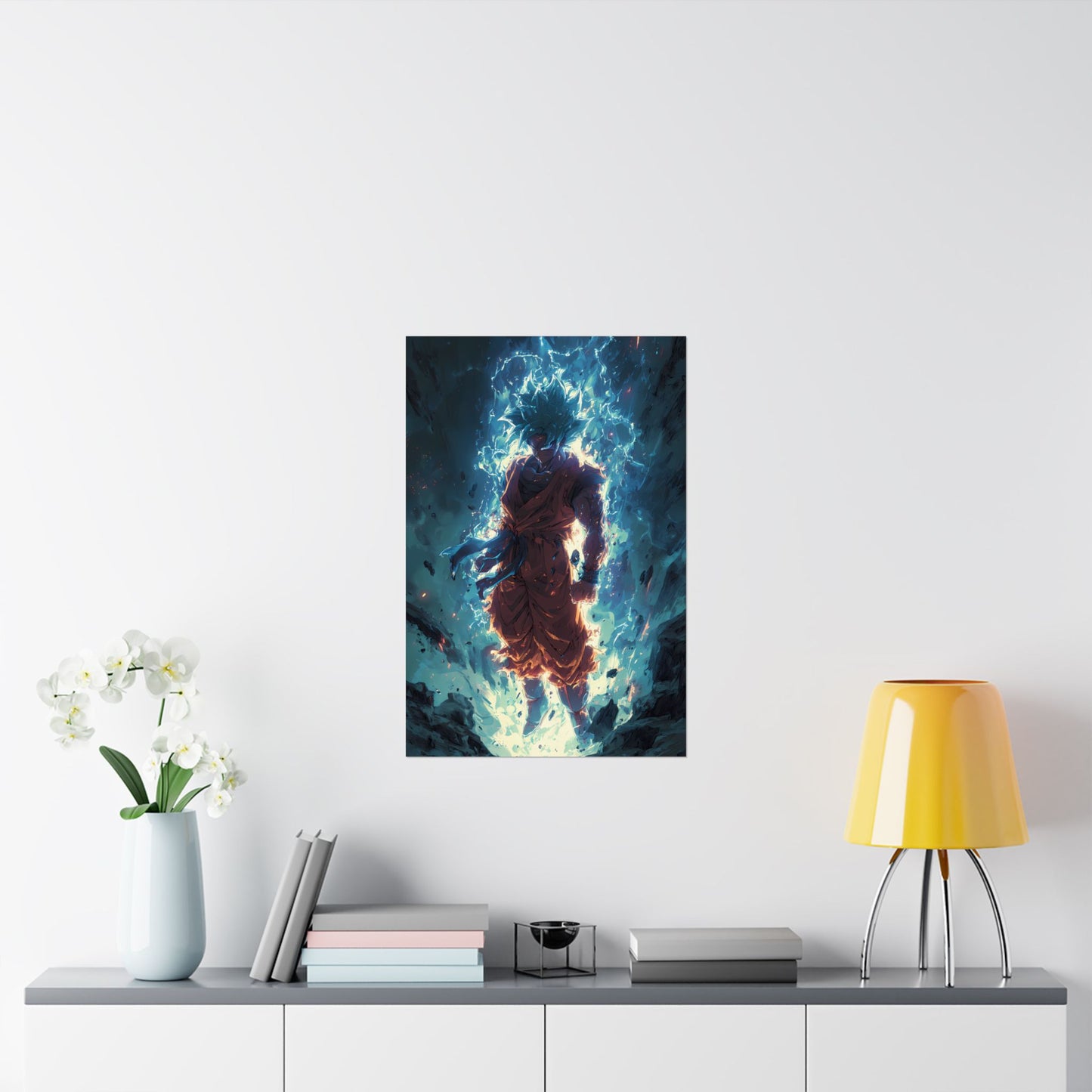 Super Saiyan Blue Goku, Dragon Ball Super Anime Fan Art Matte Vertical Poster Wall Art