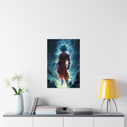 Super Saiyan Blue Goku, Dragon Ball Super Anime Fan Art Matte Vertical Poster Wall Art
