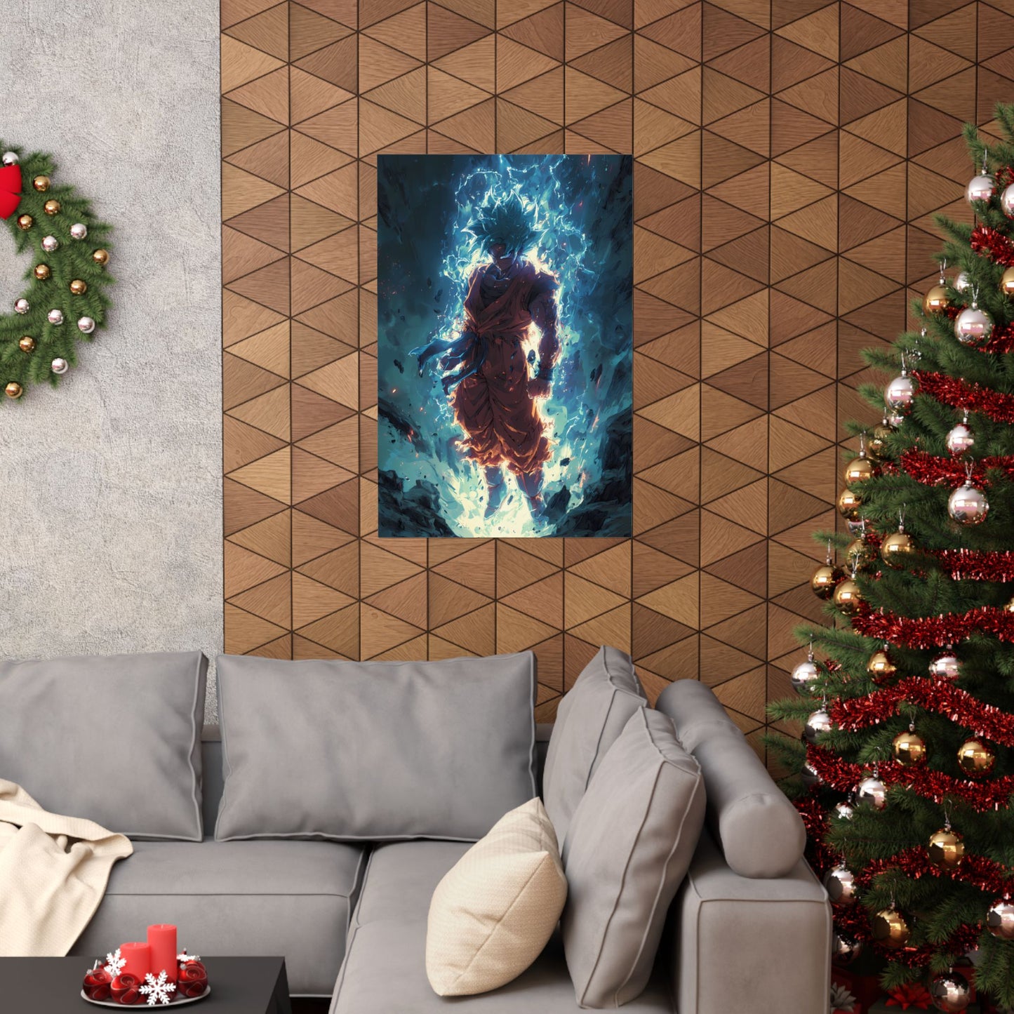 Super Saiyan Blue Goku, Dragon Ball Super Anime Fan Art Matte Vertical Poster Wall Art