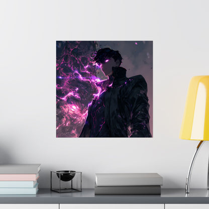 Solo Leveling Sung Jinwoo Shadow Monarch Anime Fan Art Matte Vertical Poster Wall Art