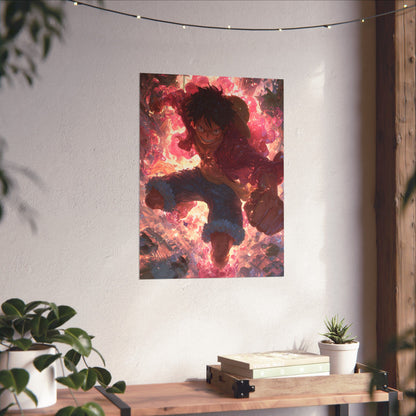 Monkey D. Luffy, One Piece Anime Gomu Gomu No Mi Matte Vertical Poster Wall Art