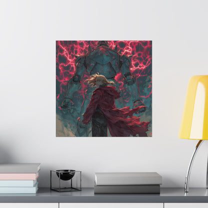 Edward and Alphonse Elric, Fullmetal Alchemist Brotherhood Anime Matte Vertical Poster Wall Art