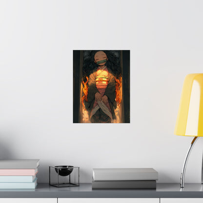 Sleeping Nezuko, Demon Slayer Anime Matte Vertical Poster Wall Art