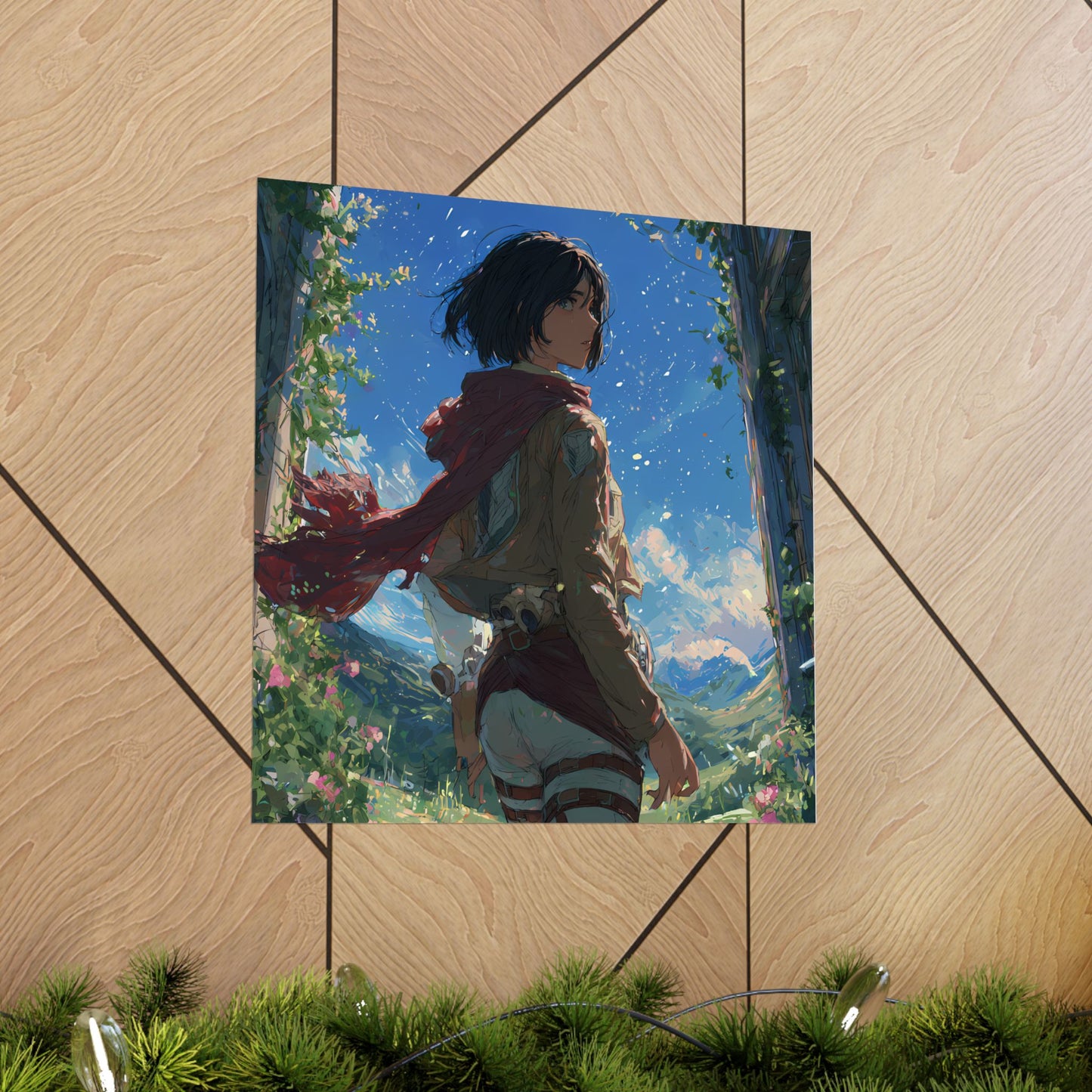 Mikasa Ackerman, Attack On Titan Anime Fan Art Matte Vertical Poster Wall Art