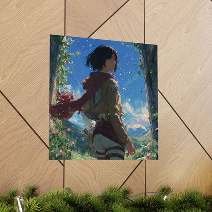 Mikasa Ackerman, Attack On Titan Anime Fan Art Matte Vertical Poster Wall Art