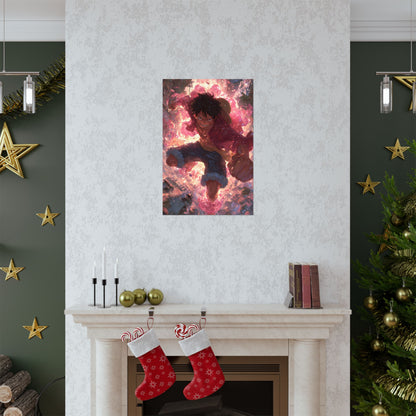 Monkey D. Luffy, One Piece Anime Gomu Gomu No Mi Matte Vertical Poster Wall Art