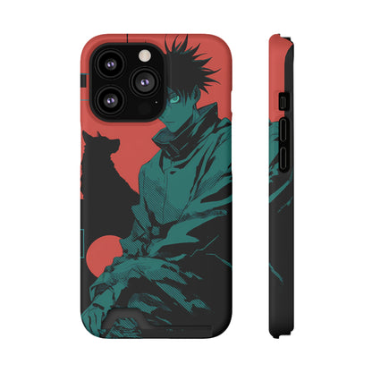 Megumi Fushiguro Jujutsu Kaisen Anime Phone Case with Card Holder