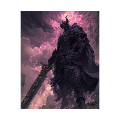 Dark Elemental Knight, Original Anime Art Matte Vertical Poster Wall Art