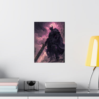 Dark Elemental Knight, Original Anime Art Matte Vertical Poster Wall Art