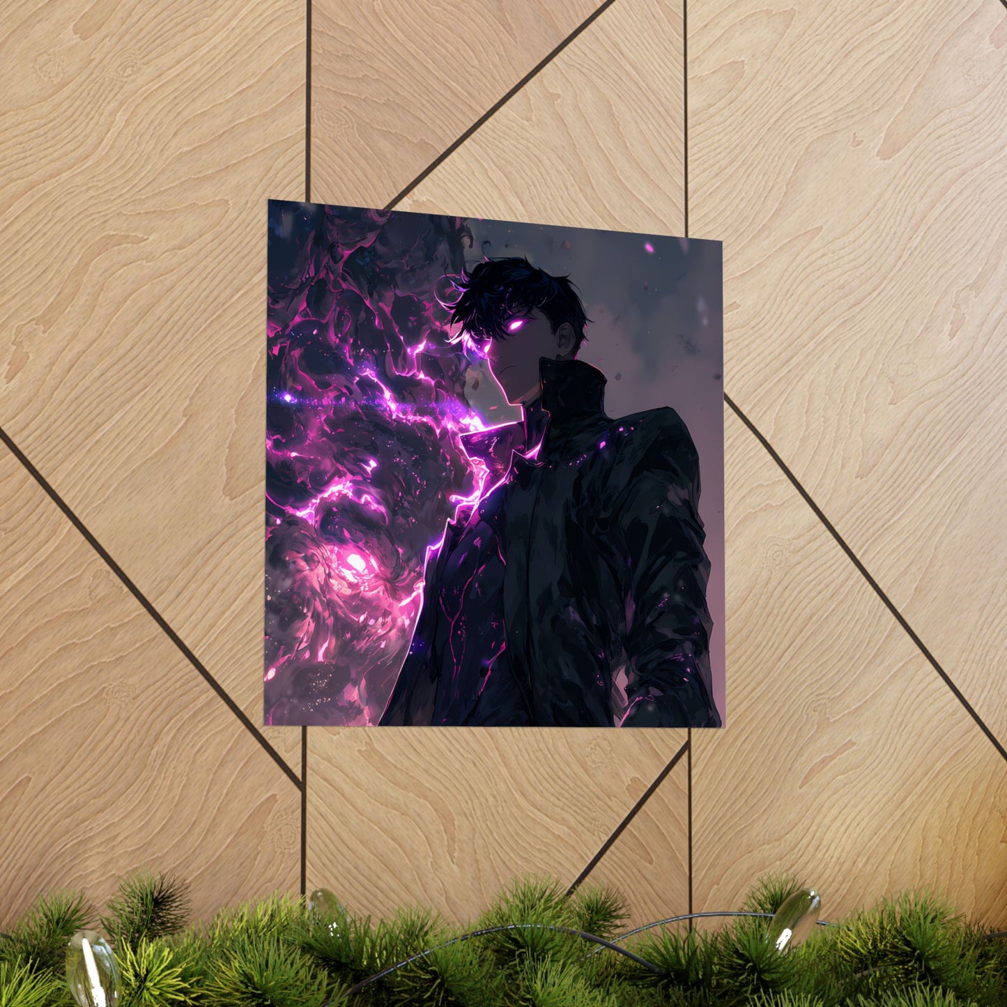 Solo Leveling Sung Jinwoo Shadow Monarch Anime Fan Art Matte Vertical Poster Wall Art