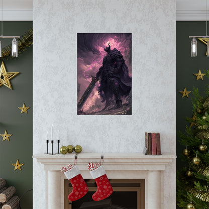 Dark Elemental Knight, Original Anime Art Matte Vertical Poster Wall Art