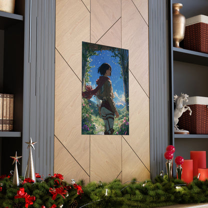 Mikasa Ackerman, Attack On Titan Anime Fan Art Matte Vertical Poster Wall Art