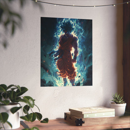 Super Saiyan Blue Goku, Dragon Ball Super Anime Fan Art Matte Vertical Poster Wall Art