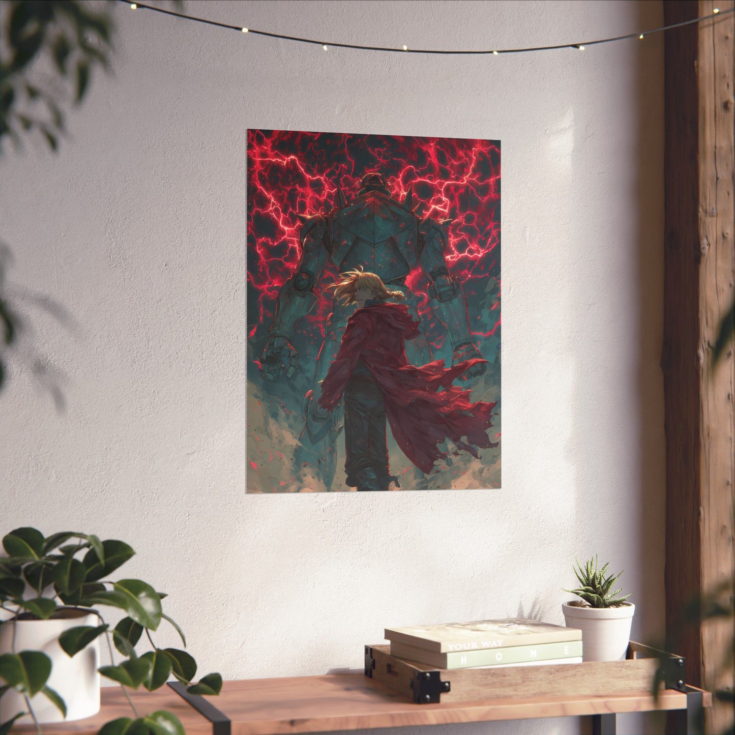 Edward and Alphonse Elric, Fullmetal Alchemist Brotherhood Anime Matte Vertical Poster Wall Art
