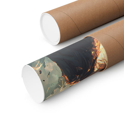 Saber and Emiya Shirou, Fate Stay Night Unlimited Blade Works Matte Vertical Poster Wall Art