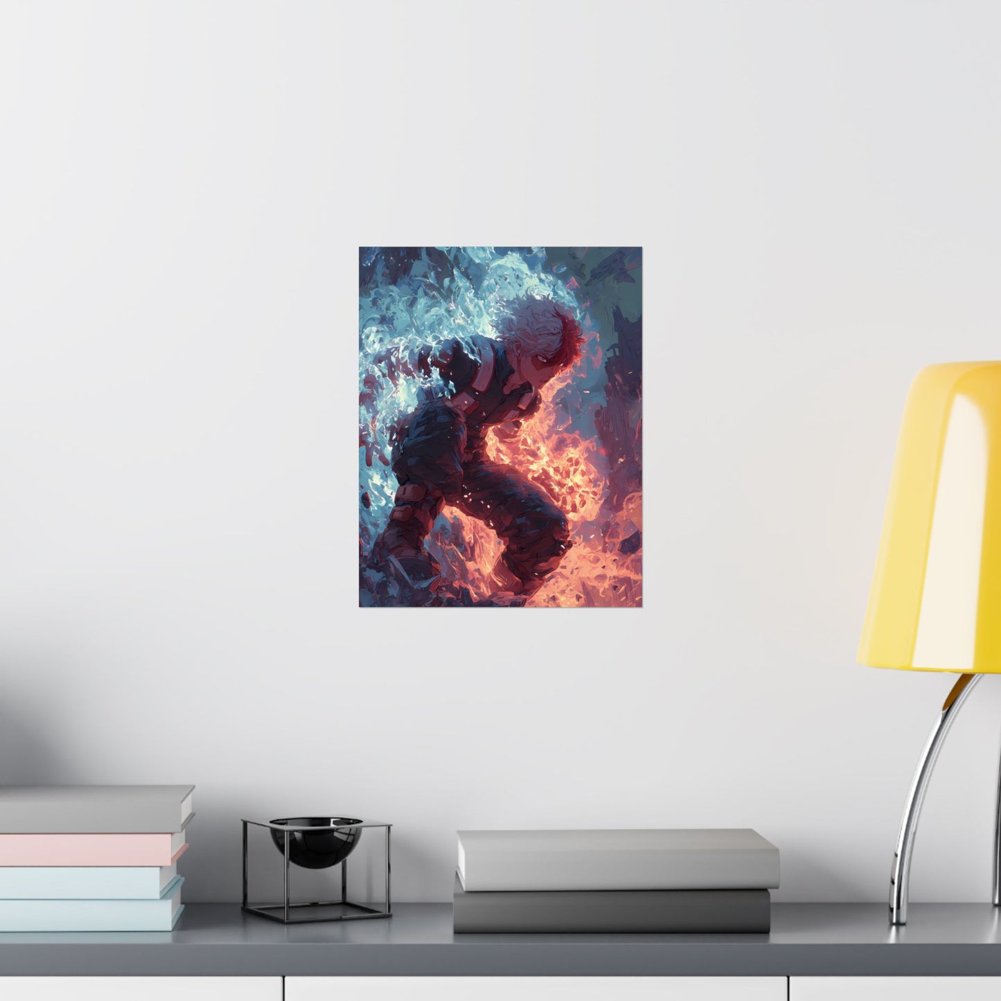 Icy Flames Shoto Todoroki My Hero Academia Anime Matte Vertical Poster Wall Art