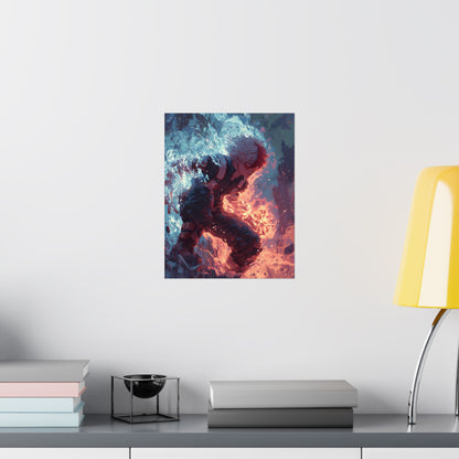 Icy Flames Shoto Todoroki My Hero Academia Anime Matte Vertical Poster Wall Art