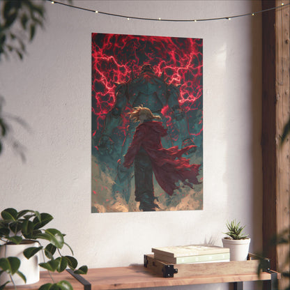 Edward and Alphonse Elric, Fullmetal Alchemist Brotherhood Anime Matte Vertical Poster Wall Art