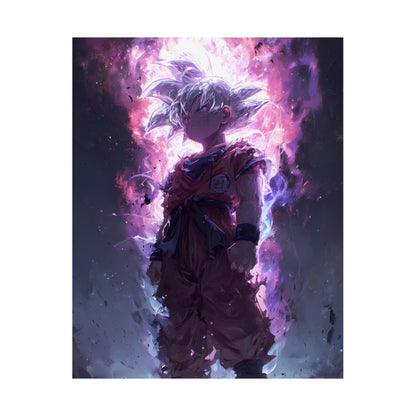 Ultra Instinct Kid Goku, UI Dragon Ball Super Matte Vertical Poster Wall Art