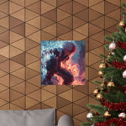 Icy Flames Shoto Todoroki My Hero Academia Anime Matte Vertical Poster Wall Art
