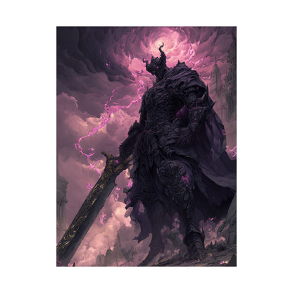 Dark Elemental Knight, Original Anime Art Matte Vertical Poster Wall Art