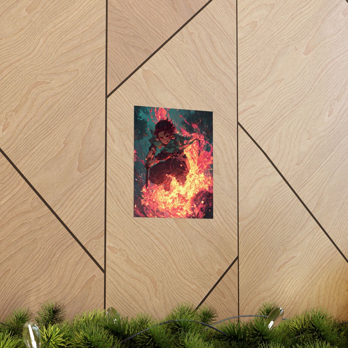 Tanjiro Kamado Hinokami Kagura, Demon Slayer Anime Matte Vertical Poster Wall Art