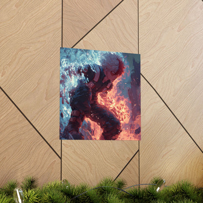 Icy Flames Shoto Todoroki My Hero Academia Anime Matte Vertical Poster Wall Art