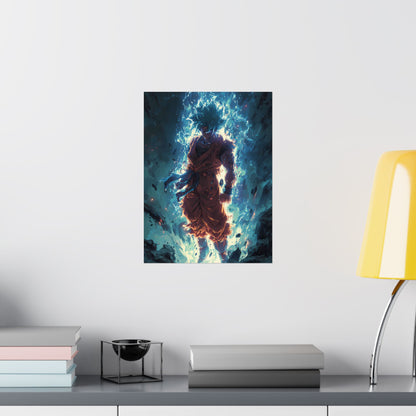 Super Saiyan Blue Goku, Dragon Ball Super Anime Fan Art Matte Vertical Poster Wall Art