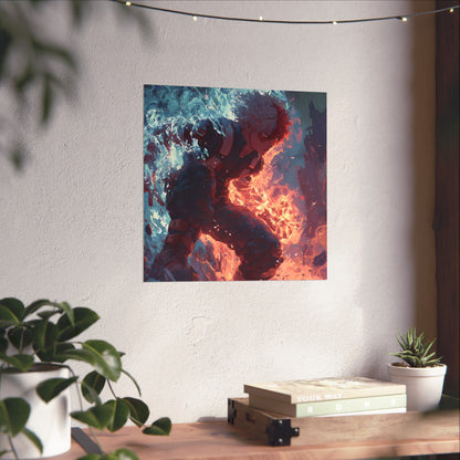 Icy Flames Shoto Todoroki My Hero Academia Anime Matte Vertical Poster Wall Art