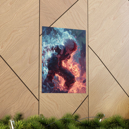 Icy Flames Shoto Todoroki My Hero Academia Anime Matte Vertical Poster Wall Art